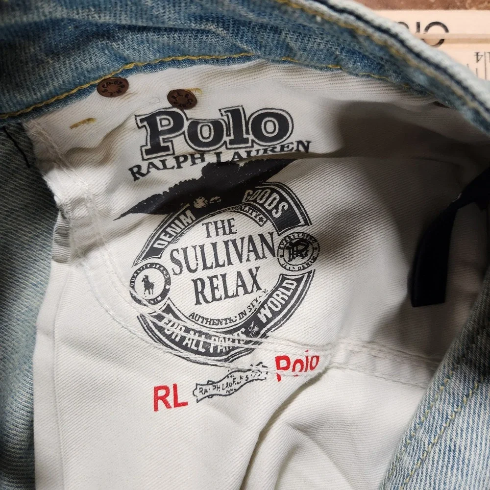 Polo Ralph Lauren Bear Baggy Jeans Mens 34x27 Blue Pants Dubai Preppy